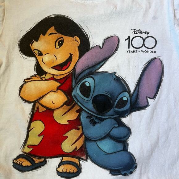 Disney Women’s XS LILO and Stitch 100 Years Of Wonder Crop Top - Picture 2 of 5